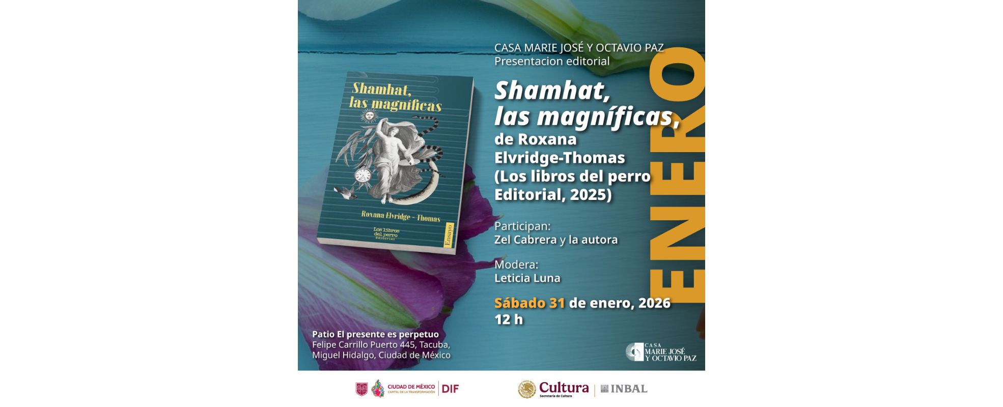 Presentarán en la Casa Marie José y Octavio Paz “Shamhat, las magníficas”, de Roxana Elvridge-Thomas