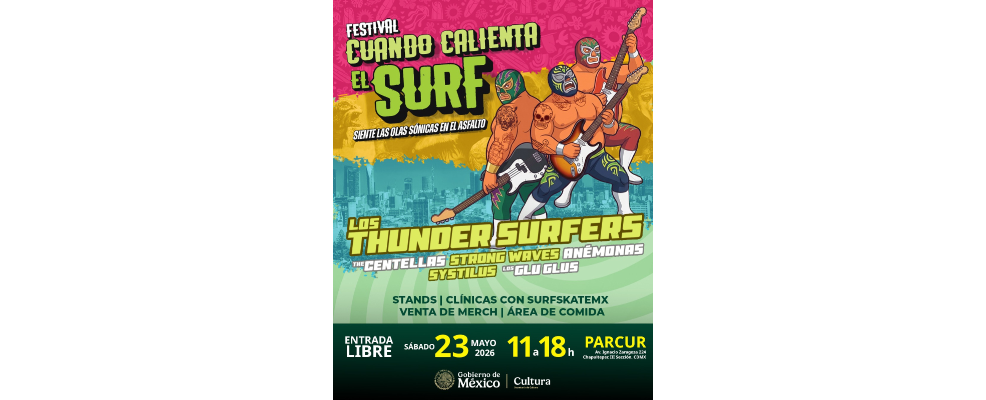 El festival “Cuando calienta el surf” llegará a PARCUR con música y proyectos de la escena independiente