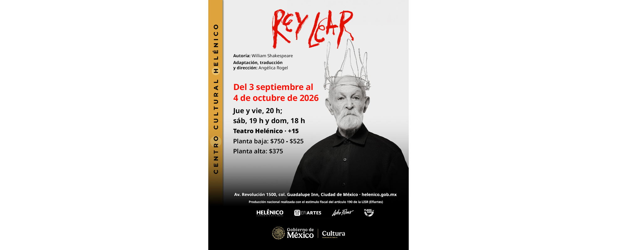 "Rey Lear" regresa al Teatro Helénico con una mirada contemporánea sobre el poder