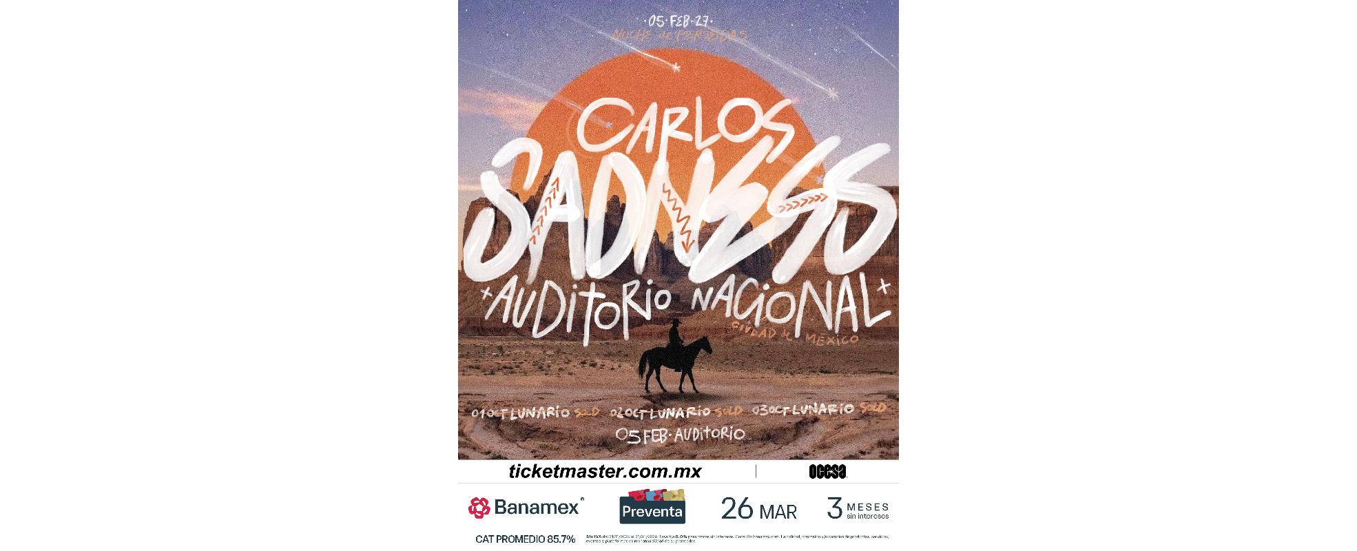 Carlos Sadness regresa al Auditorio Nacional el 5 de febrero de 2027