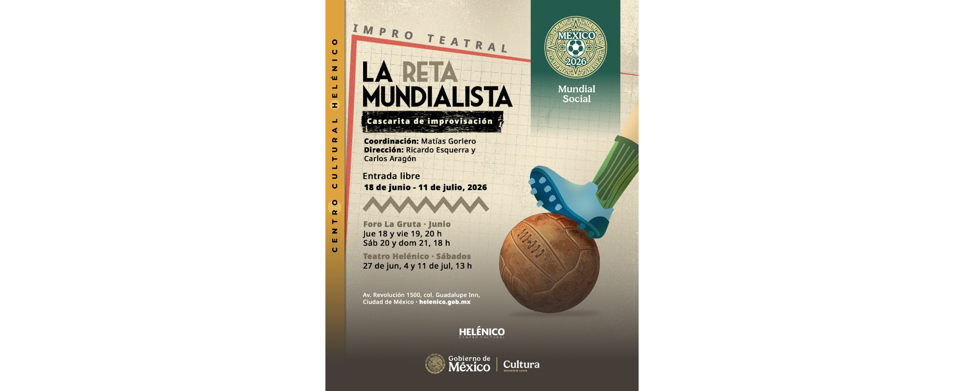“La reta mundialista” convierte al Helénico en una cancha de improvisación teatral