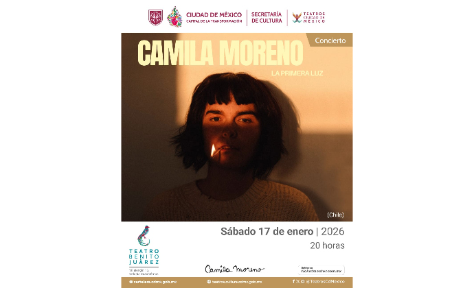 Camila Moreno presenta "La Primera Luz" el 17 de enero en el Teatro Benito Juárez