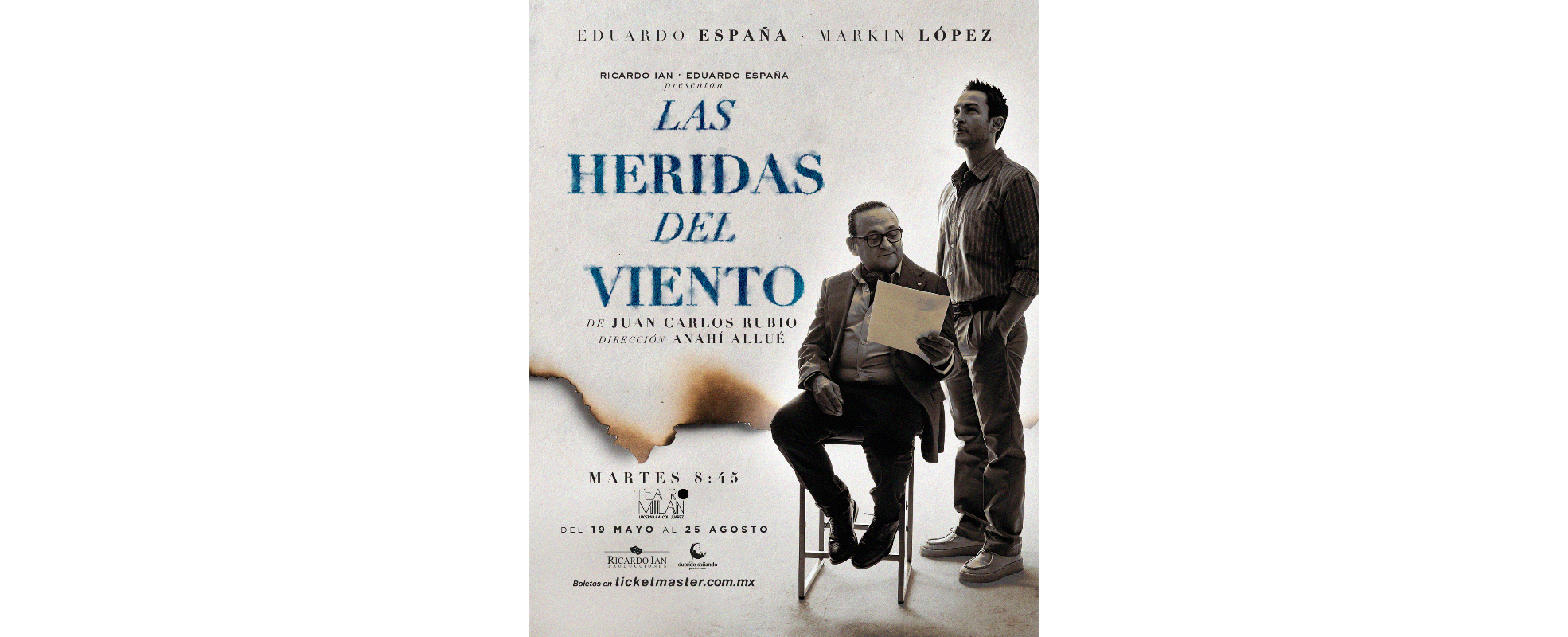 “Las Heridas del Viento”, de Juan Carlos Rubio, con Eduardo España, llega al Teatro Milán
