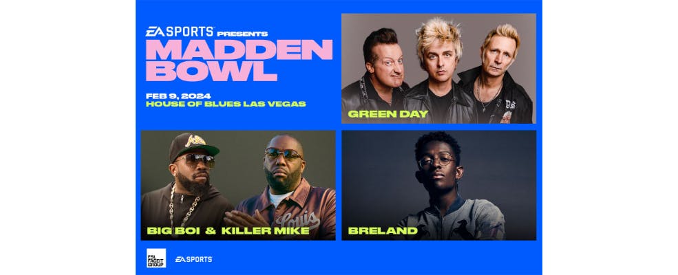 EA SPORTS presenta The Madden Bowl, con la participación de Green Day y Big Boi, para cerrar el Super Bowl LVIII en Las Vegas