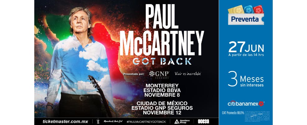 Paul McCartney anuncia su regreso a México