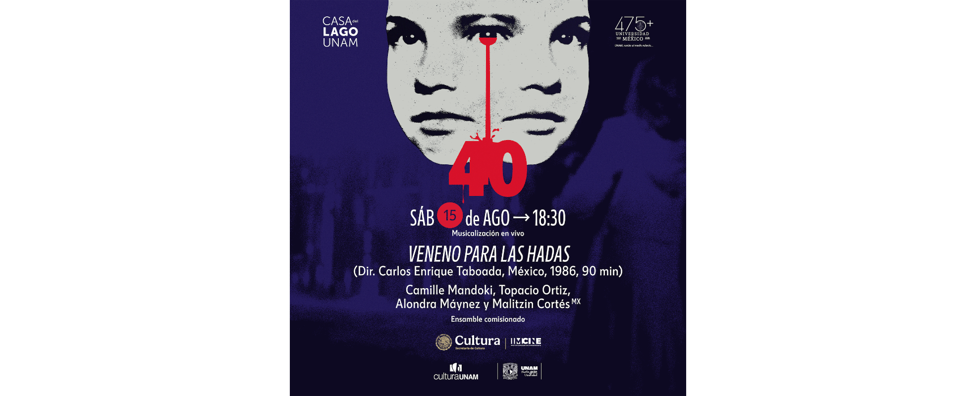 Casa del Lago celebra el Día Nacional del Cine Mexicano con una musicalización en vivo de "Veneno para las hadas" a 40 años de su estreno
