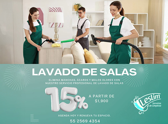 LESLIM - 15% de descuento en Lavado de Salas