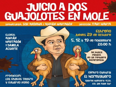 Obra de Teatro: JUICIO A DOS GUAJOLOTES EN MOLE