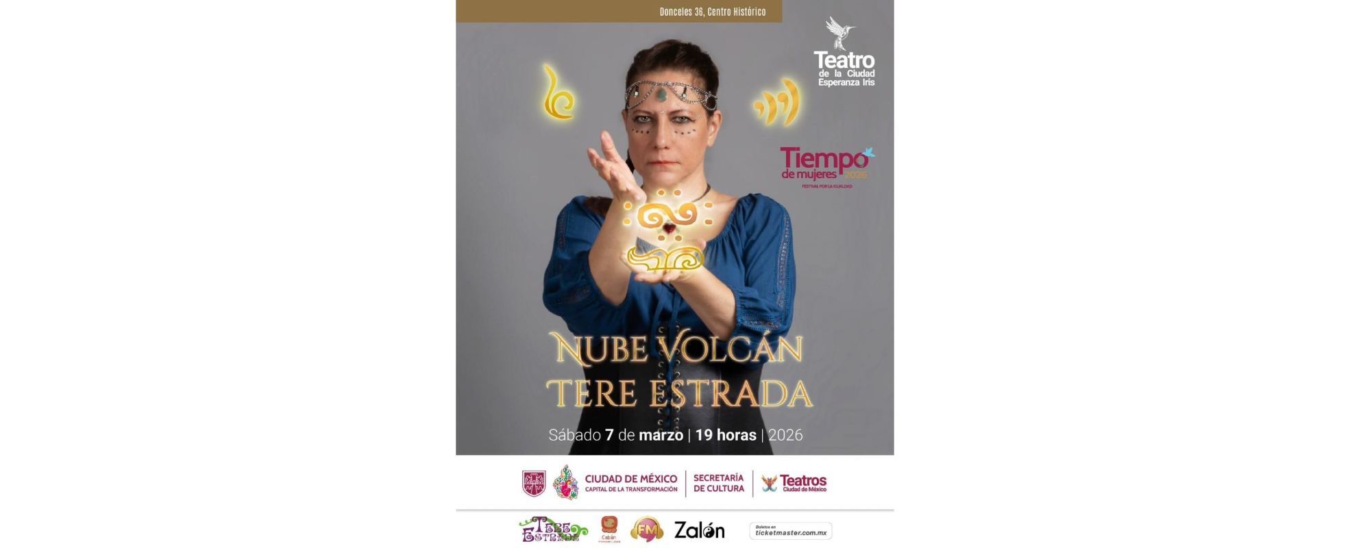 Tere Estrada presenta "Nube Volcán" en el Teatro de la Ciudad Esperanza Iris este 7 de marzo