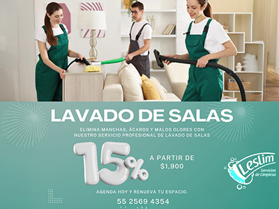 LESLIM - 15% de descuento en Lavado de Salas