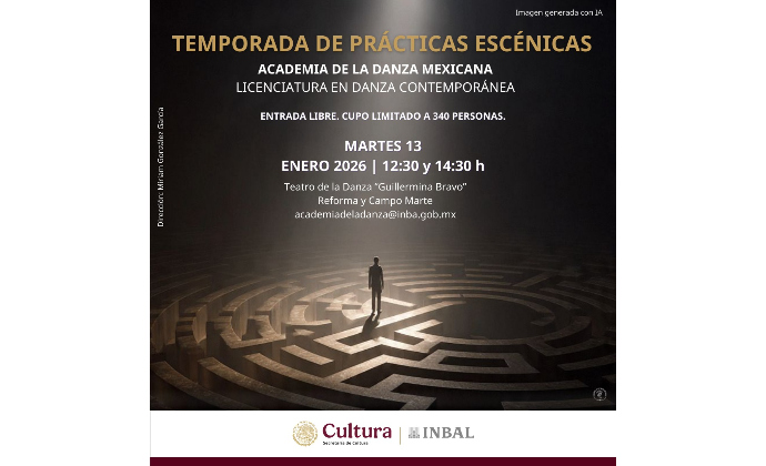 La Academia de la Danza Mexicana presenta su Temporada de Prácticas Escénicas 2026