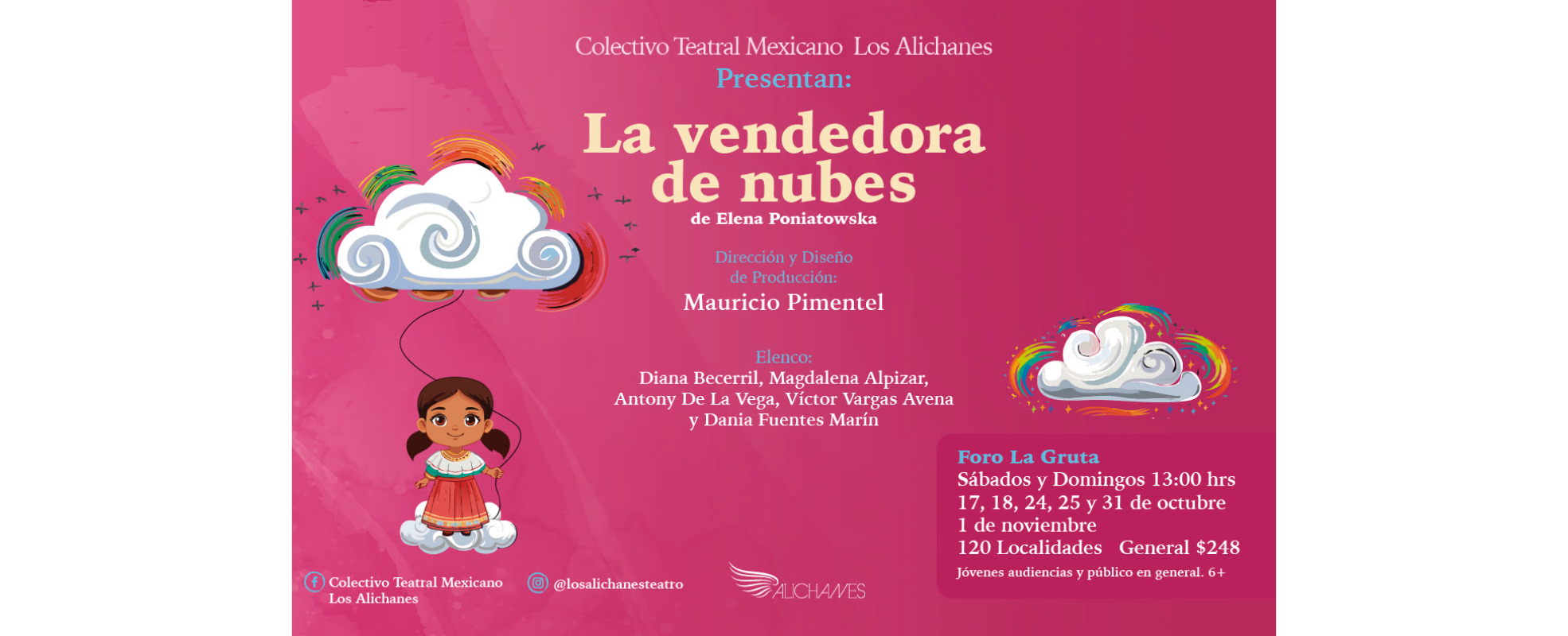 "La vendedora de nubes", de Elena Poniatowska, llegará al Foro La Gruta con una fábula sobre el valor de los sueños